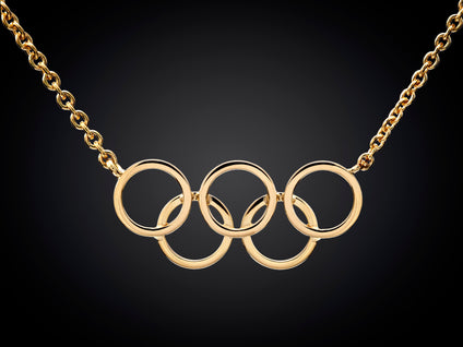 Olympische Spelen | Olympisch collier van verguld zilver klein