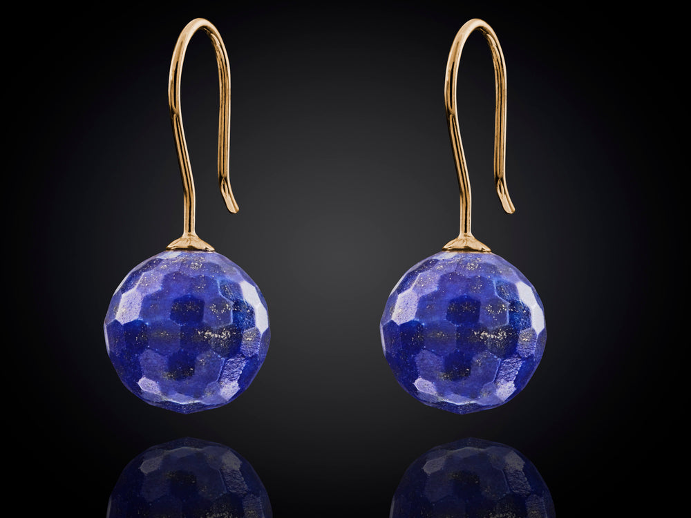 Snoepjes | 14 karaat geelgouden lapis lazuli oorhangers