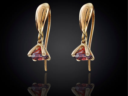 Danser | 18 karaat roodgouden oorhangers voor verwisselbare edelstenen