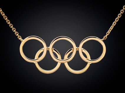 Olympische Spelen | Olympisch collier van verguld zilver groot
